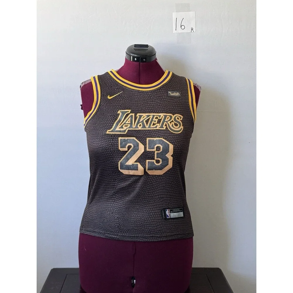 Nike Los Angeles Lakers LeBron James #23 City Edition Jersey Black Gold Size M